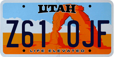 UT license plate Z610JF