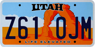UT license plate Z610JM
