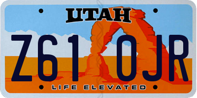 UT license plate Z610JR