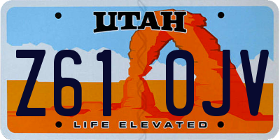 UT license plate Z610JV