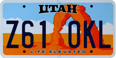 UT license plate Z610KL
