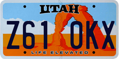 UT license plate Z610KX