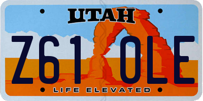 UT license plate Z610LE