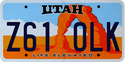 UT license plate Z610LK