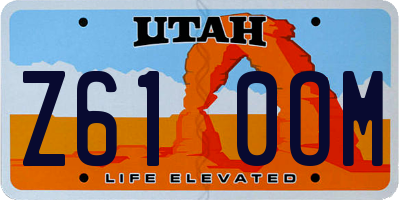 UT license plate Z610OM