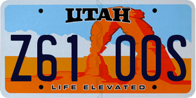 UT license plate Z610OS