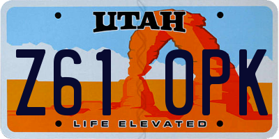 UT license plate Z610PK