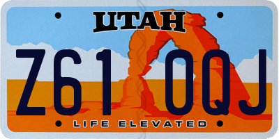 UT license plate Z610QJ