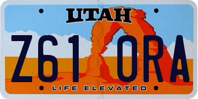 UT license plate Z610RA