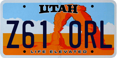 UT license plate Z610RL