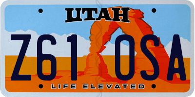 UT license plate Z610SA