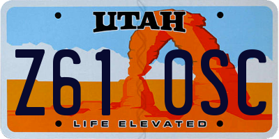 UT license plate Z610SC