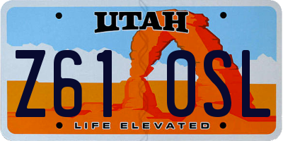 UT license plate Z610SL