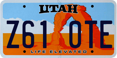 UT license plate Z610TE