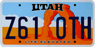 UT license plate Z610TH