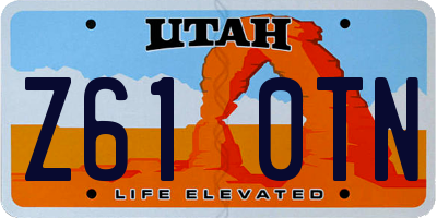UT license plate Z610TN