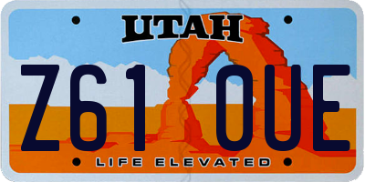 UT license plate Z610UE