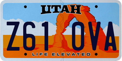 UT license plate Z610VA