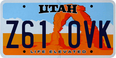 UT license plate Z610VK