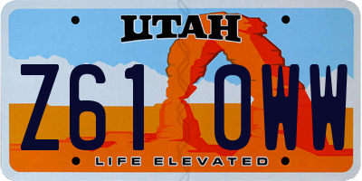 UT license plate Z610WW