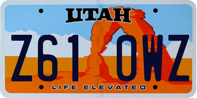 UT license plate Z610WZ