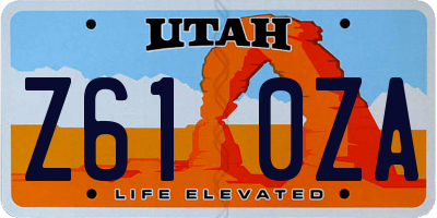 UT license plate Z610ZA