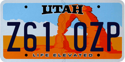 UT license plate Z610ZP