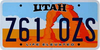 UT license plate Z610ZS