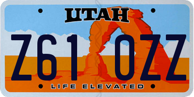 UT license plate Z610ZZ