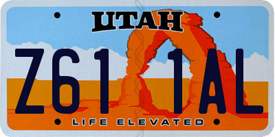 UT license plate Z611AL