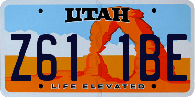 UT license plate Z611BE