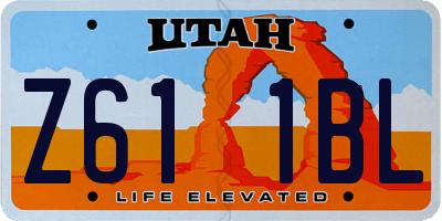 UT license plate Z611BL