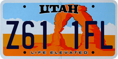 UT license plate Z611FL
