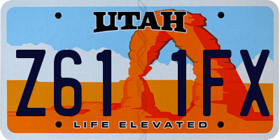 UT license plate Z611FX