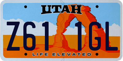 UT license plate Z611GL