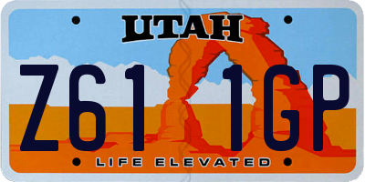 UT license plate Z611GP