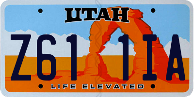 UT license plate Z611IA