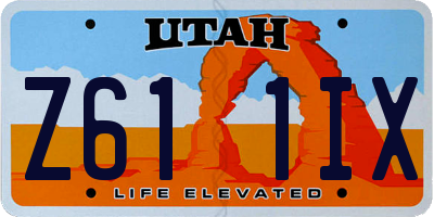 UT license plate Z611IX