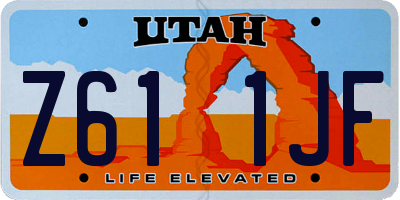 UT license plate Z611JF