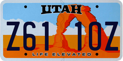 UT license plate Z611OZ