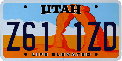 UT license plate Z611ZD