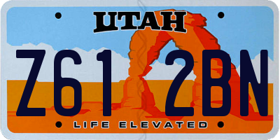 UT license plate Z612BN