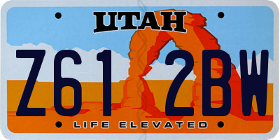 UT license plate Z612BW