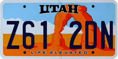 UT license plate Z612DN