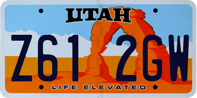 UT license plate Z612GW