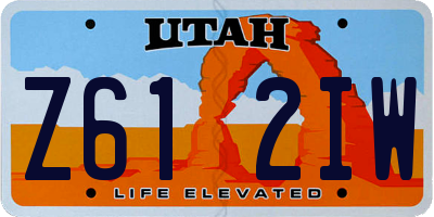 UT license plate Z612IW