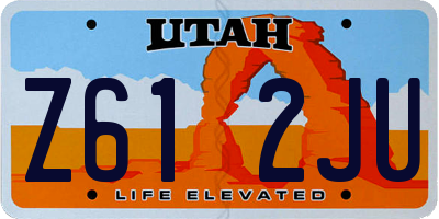 UT license plate Z612JU