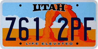 UT license plate Z612PF