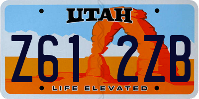 UT license plate Z612ZB