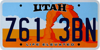 UT license plate Z613BN